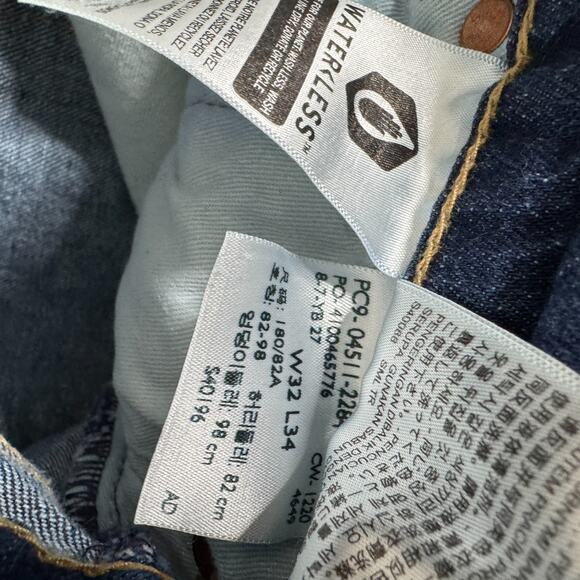 Levi's Premium Big E 511 Slim Fit Jeans Mens 30x32 Blue Denim Stretch Cotton - Picture 4 of 9